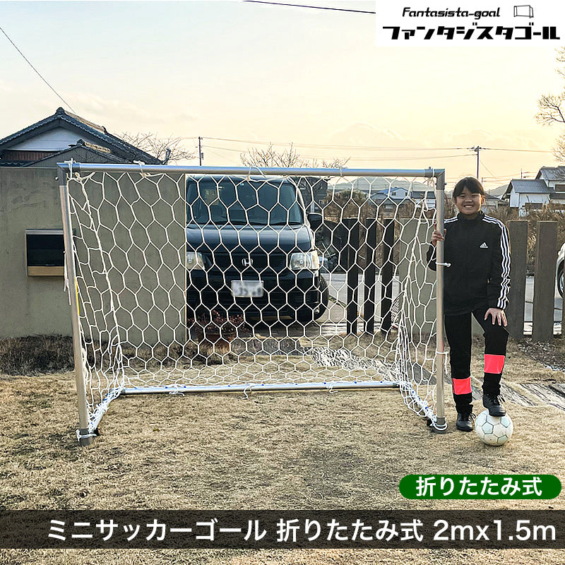 ミニサッカーゴール 45DX アルミ製 折りたたみ式 2m×1.5m（1台 